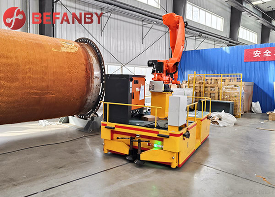 Intelligent Factory Use With Robotic Arm Automiatic Guided Vehicles