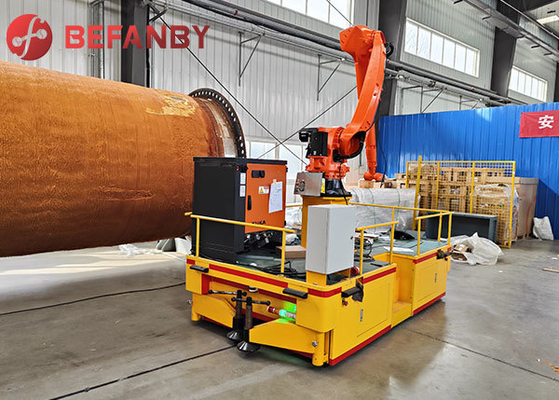 Intelligent Factory Use With Robotic Arm Automiatic Guided Vehicles